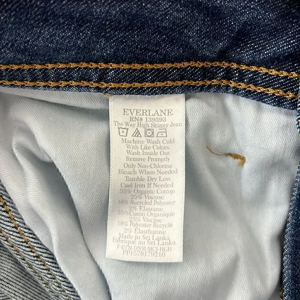 NWOT Everlane The Way-High® Clean Front Skinny in Jean Vintage Blue Size 28